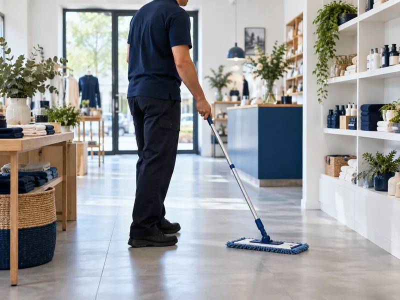 Illustration: mopping a shop floor