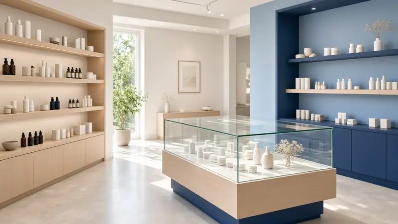 Illustration : une petite boutique propre au plancher brillant
